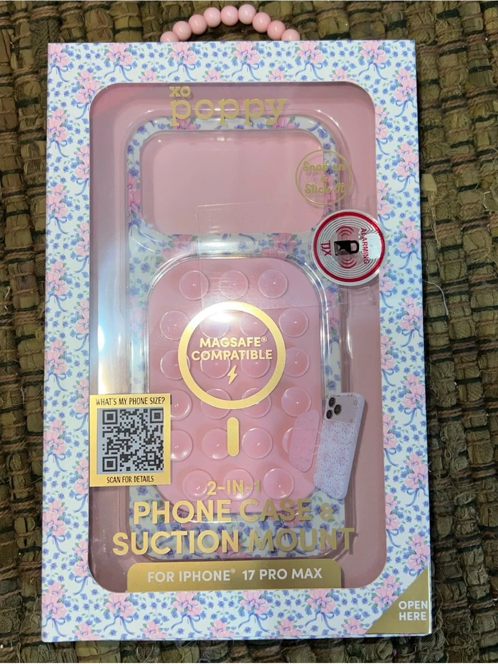 XO Poppy Phone Case for iPhone 17 Pro Max MagSafe Compatible Pink Floral NEW